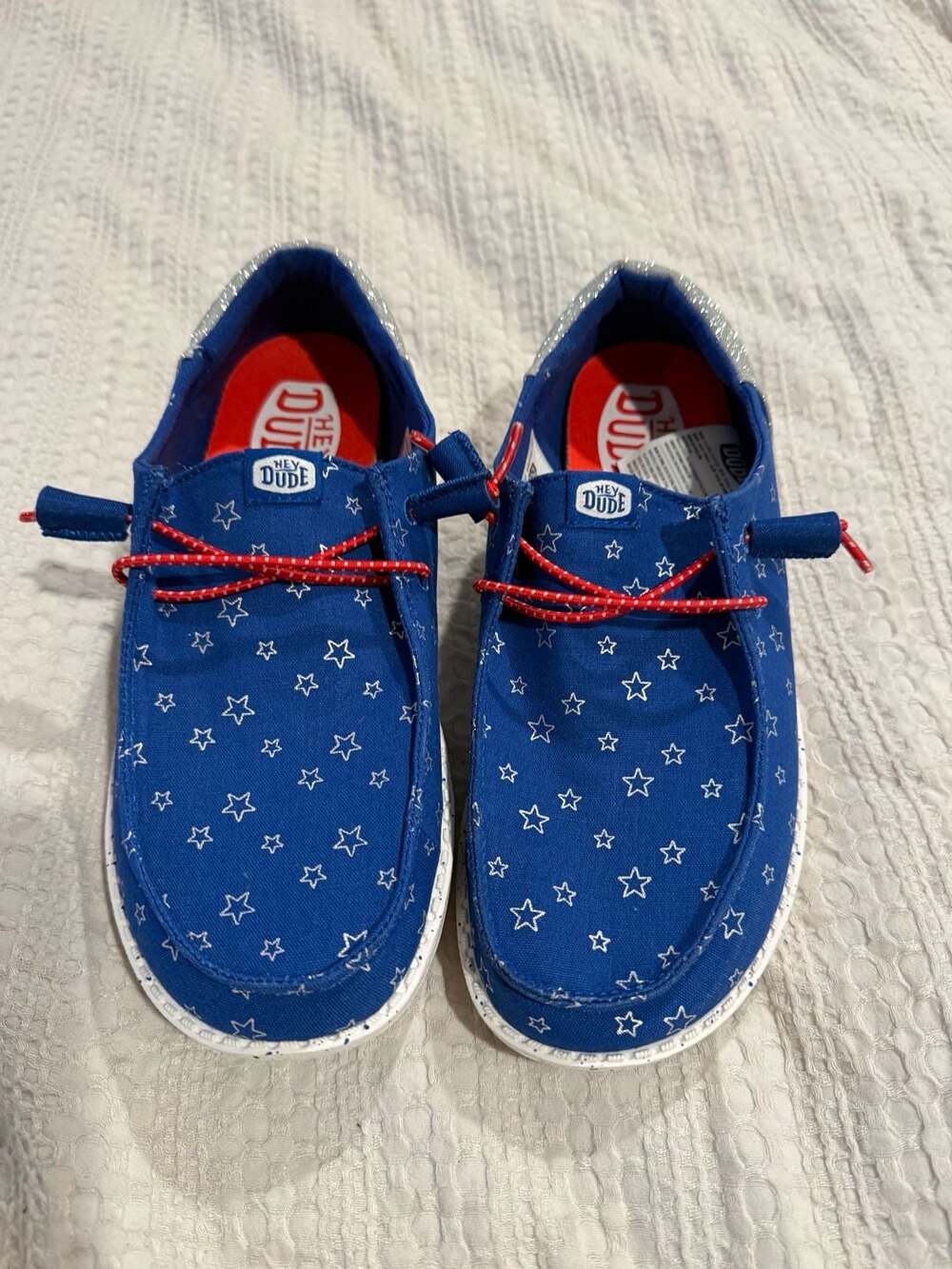 Hey Dude Wendy Funk Retro Americana Size W8 Blue Shoes